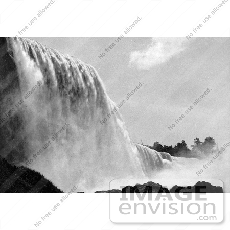 #40783 Stock Photo of a Lower View Of American Falls In Black And White, Niagara Falls, New York by JVPD