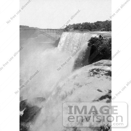 #40785 Stock Photo of a View Of The Bridge At American Falls, Niagara Falls, As Seen From Goat Island, New York by JVPD