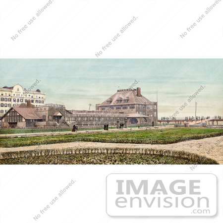 #40814 Stock Photo of People Strolling Near The Casino In Atlantic City by JVPD