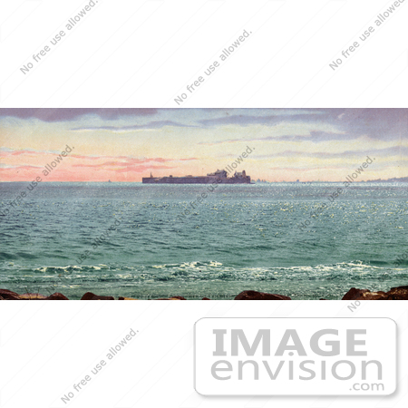 #40819 Stock Photo of a View Of Fort Sumpter In The Distance Of Charleston Harbor, South Carolina by JVPD