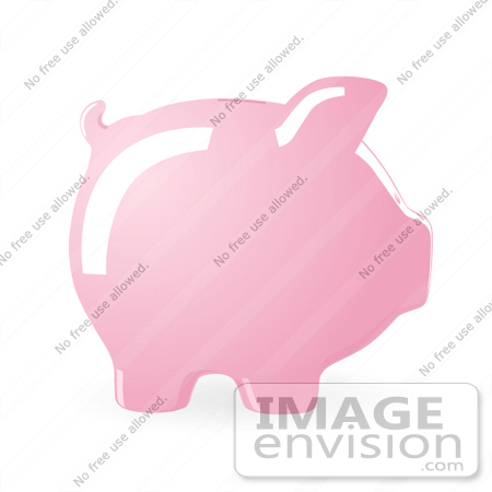 #40853 Clip Art Graphic of a Ceramic Piggy Bank’s Profile by Oleksiy Maksymenko
