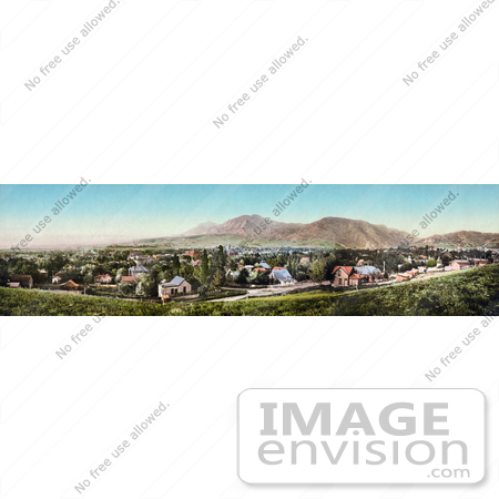 #40896 Stock Photo of a Panoramic View Of The City Of Boulder, Colorado, With The Rocky Mountains In The Distance by JVPD