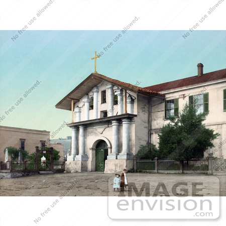 #40944 Stock Photo Of Children Holding Hands And Walking In Front Of The Mission San Francisco De Asis In San Francisco, California by JVPD