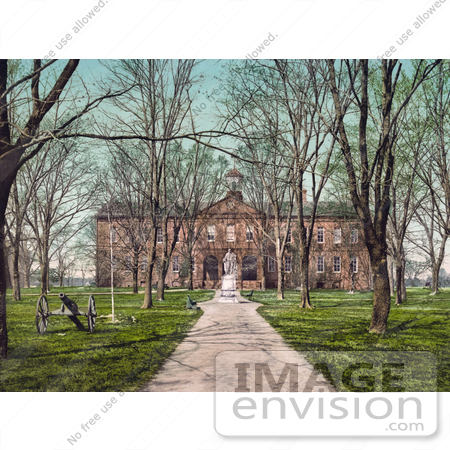 #41009 Stock Photo Of A Cannon Beside The Sidewalk In Front Of William And Mary College In Williamsburg, Virginia by JVPD