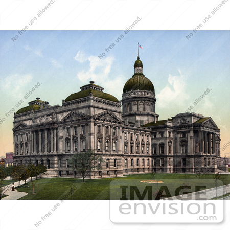 #41032 Stock Photo Of The Domed Indiana State Capitol Building In Indianapolis, Indiana by JVPD