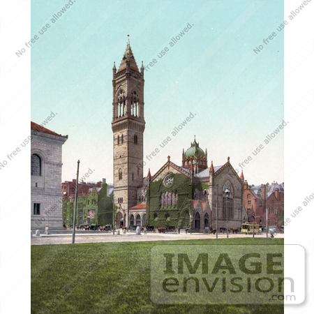 #41033 Stock Photo Of Overgrown Ivy Climbing The Old South Church And Other Buildings In Boston, Massachusetts by JVPD