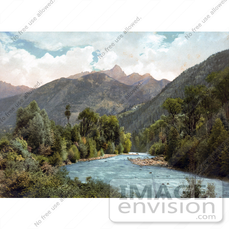 #41044 Stock Photo Of A View Of A River Flowing Near The Needle Mountains, As Seen From Animas Canyon In Colorado by JVPD