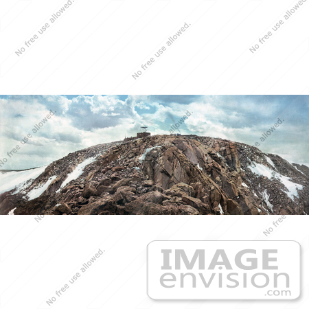 #41060 Stock Photo Of a Mountain Railroad Station On The Summit Of Pike’s Peak, Colorado by JVPD