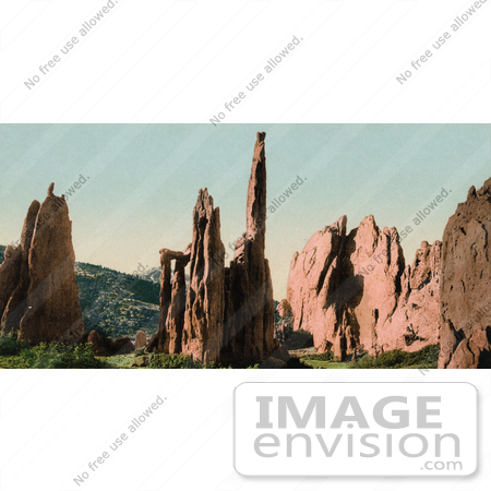 #41081 Stock Photo Of The Cathedral Spires Rock Formations In The Garden Of The Gods In Colorado Springs, Colorado by JVPD