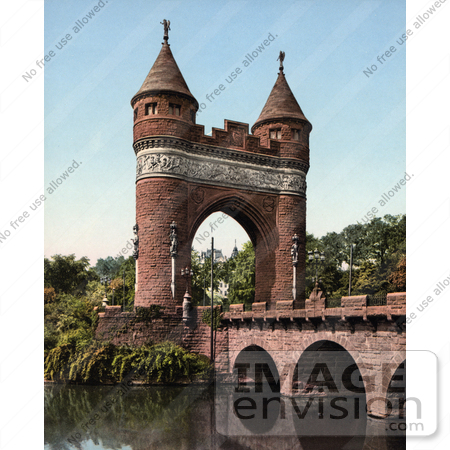 #41087 Stock Photo Of The Bridge Over Park River And Soldiers And Sailors Memorial Arch In Bushnell Park, Hartford, Connecticut by JVPD