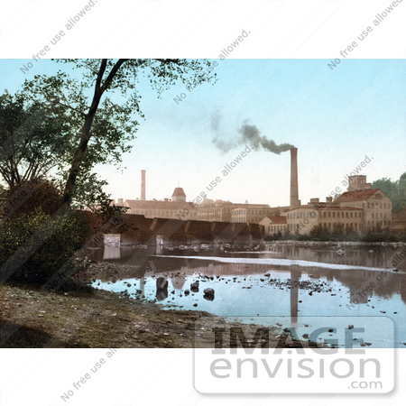 #41120 Stock Photo Of Smoke Rising From The Chimeys At The Appleton Paper Mill On The Banks Of Fox River In Wisconsin by JVPD