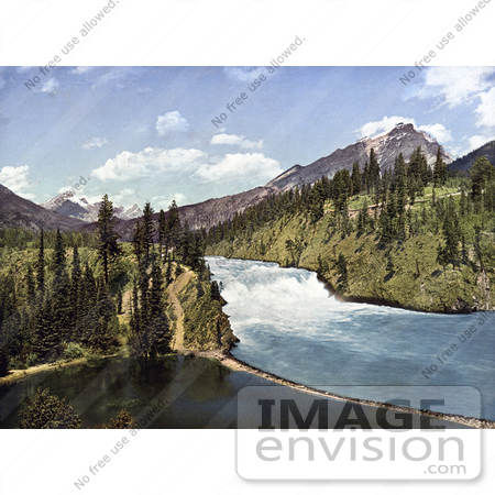 #41135 Stock Photo Of Bow River Waterfalls In Banff National Park, Alberta, Canada by JVPD