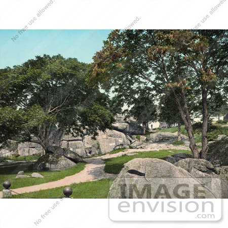 #41139 Stock Photo Of Paths Leading To The Entrance Of The Devil’s Den At The National Miliary Park In Gettysburg, Pennsylvania by JVPD