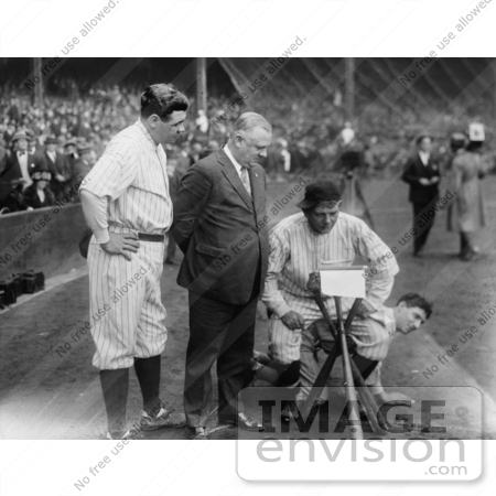#41233 Stock Photo of Babe Ruth With John Mcgraw, Nick Altrock And Al Schact by JVPD