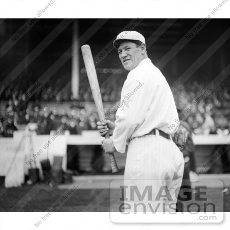#41235 Stock Photo of The Giants Baseball Player, Jim Thorpe, At Polo Grounds, Holding A Baseball Bat by JVPD