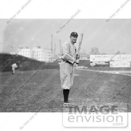#41239 Stock Photo of Ty Cobb Of The Detroit Tigers, Standing And Posing With A Bat In A Field by JVPD