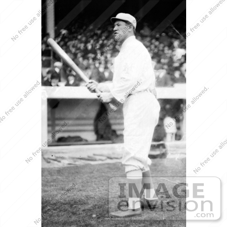 #41242 Stock Photo of Jim Thorpe Of The Giants, Standing With A Baseball Bat At Polo Grounds by JVPD