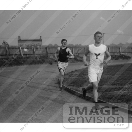 #41258 Stock Photo of Jim Thorpe And Thomas Mclaughlin Running On A Track, Between 1910 And 1915 by JVPD