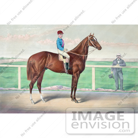 #41346 Stock Illustration of a Rider, James Roe, On The Back Of A Horse, Harry Bassett by JVPD