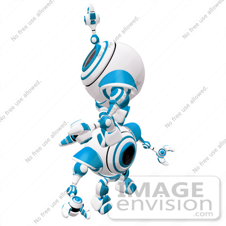 #42293 Clip Art Graphic of a Blue Cam Climbing Up On The Back Of Another by Jester Arts