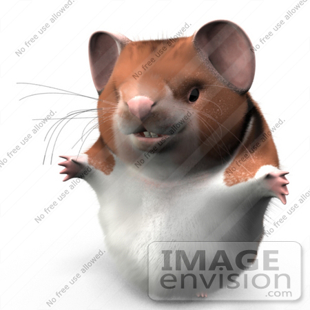 #42299 Clip Art Graphic of a Chubby 3d Hamster by Jester Arts