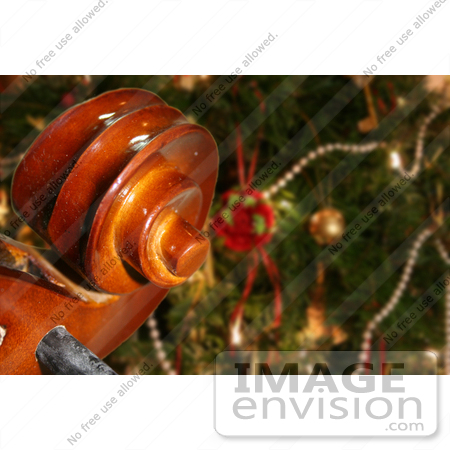 #423 Photo of a Decorated Christmas Tree and Viola Scroll by Jamie Voetsch