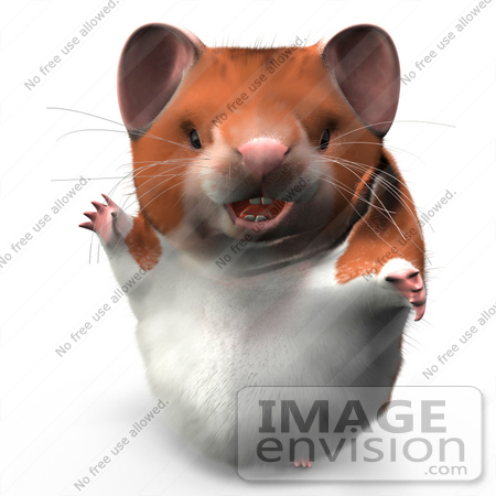#42300 Clip Art Graphic of a Friendly 3d Hamster by Jester Arts
