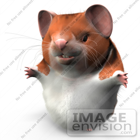 #42301 Clip Art Graphic of a Happy 3d Hamster by Jester Arts