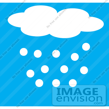 #42305 Clip Art Graphic of a Hailing Cloud In A Blue Sky by Maria Bell