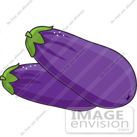 #42309 Clip Art Graphic of Purple Eggplants by Maria Bell