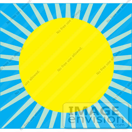 #42313 Clip Art Graphic of a Bright Shining Sun Against Blue by Maria Bell