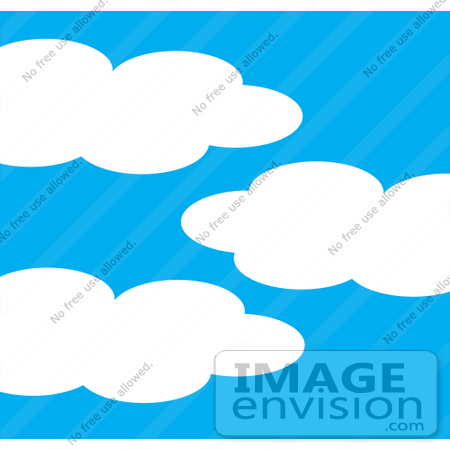 #42323 Clip Art Graphic of a Blue And Puffy Cloud Sky by Maria Bell
