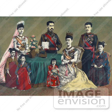 #42476 Royalty-Free (RF) Stock Illustration of Meiji, The Emperor Of Japan And The Imperial Family by JVPD