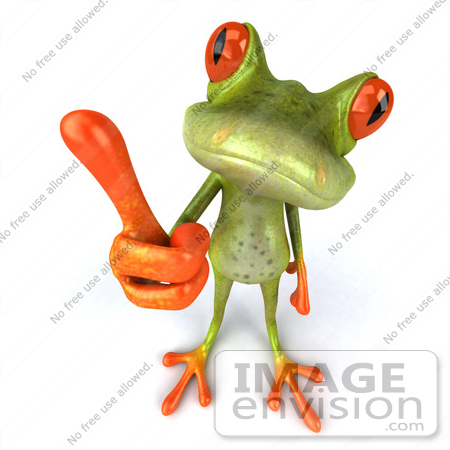 #42760 Royalty-Free Clipart Illustration of a Cute 3d Red-Eyed Tree Frog Giving The Thumbs Up by Julos