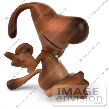 #42996 Royalty-Free (RF) Cartoon Clipart of a 3d Brown Dog Mascot Meditating - Pose 2 by Julos