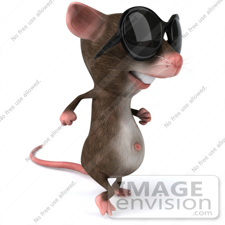 #43001 Royalty-Free (RF) Cartoon Clipart Illustration of a 3d Mouse Mascot Wearing Shades - Pose 2 by Julos