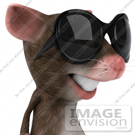 #43002 Royalty-Free (RF) Cartoon Clipart Illustration of a 3d Mouse Mascot Wearing Shades - Pose 4 by Julos