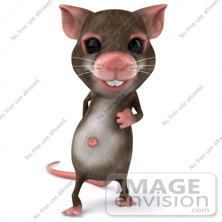 #43006 Royalty-Free (RF) Cartoon Clipart Illustration of a 3d Mouse Mascot Walking Forward by Julos