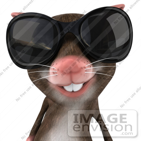 #43007 Royalty-Free (RF) Cartoon Clipart Illustration of a 3d Mouse Mascot Wearing Shades - Pose 3 by Julos