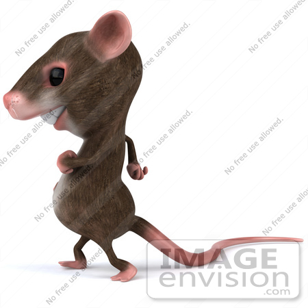 #43008 Royalty-Free (RF) Cartoon Clipart Illustration of a 3d Mouse Mascot Walking Left by Julos