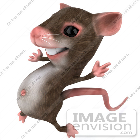 #43017 Royalty-Free (RF) Cartoon Clipart Illustration of a 3d Mouse Mascot Leaping by Julos