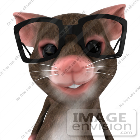 #43018 Royalty-Free (RF) Cartoon Clipart Illustration of a 3d Mouse Mascot Wearing Spectacles - Pose 1 by Julos