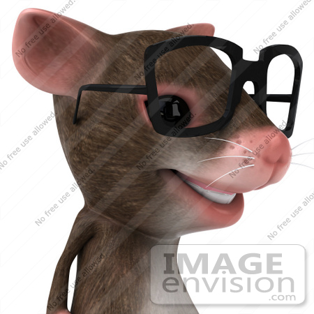 #43020 Royalty-Free (RF) Cartoon Clipart Illustration of a 3d Mouse Mascot Wearing Spectacles - Pose 2 by Julos