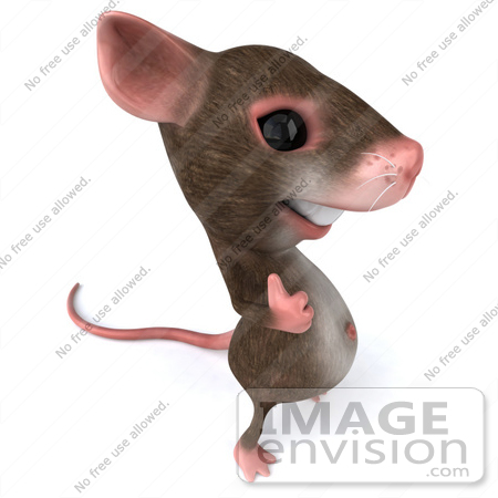 #43021 Royalty-Free (RF) Cartoon Clipart Illustration of a 3d Mouse Mascot Giving The Thumbs Up - Pose 4 by Julos