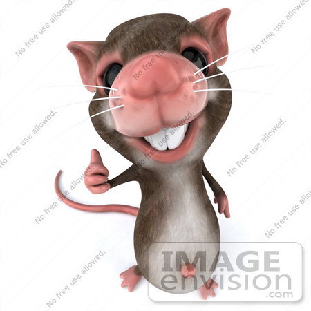 #43024 Royalty-Free (RF) Cartoon Clipart Illustration of a 3d Mouse Mascot Giving The Thumbs Up - Pose 2 by Julos