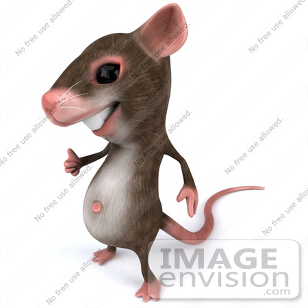 #43026 Royalty-Free (RF) Cartoon Clipart Illustration of a 3d Mouse Mascot Giving The Thumbs Up - Pose 1 by Julos