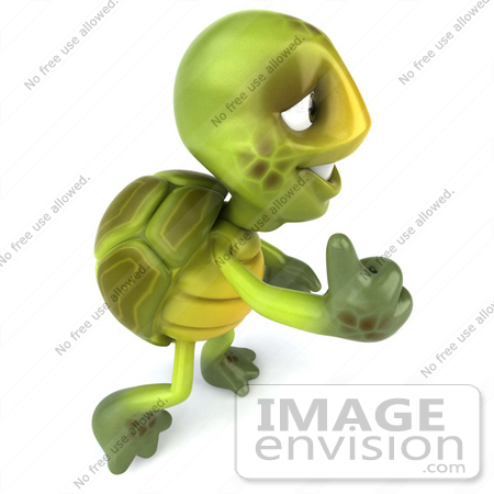 #43042 Royalty-Free (RF) Cartoon Clipart of a 3d Turtle Mascot Facing Right And Giving The Thumbs Up by Julos