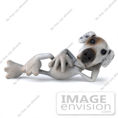 #43100 Royalty-Free (RF) Clipart Illustration of a 3d Jack Russell Terrier Dog Mascot Reclined by Julos