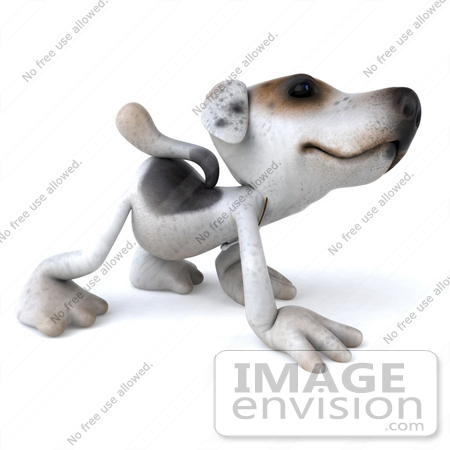 #43107 Royalty-Free (RF) Clipart Illustration of a 3d Jack Russell Terrier Dog Mascot Walking On All Fours - Pose 3 by Julos