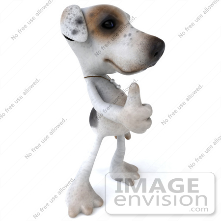 #43112 Royalty-Free (RF) Clipart Illustration of a 3d Jack Russell Terrier Dog Mascot Giving The Thumbs Up - Pose 2 by Julos